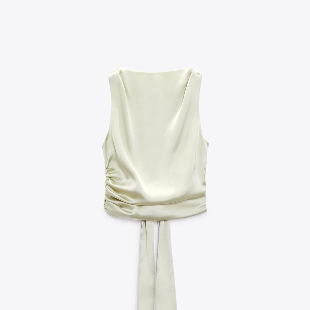 ZARA Open Back Satin Effect Top